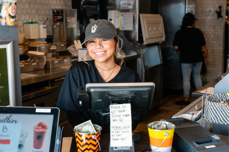 The team behind the counter at Bounce Boba Lounge