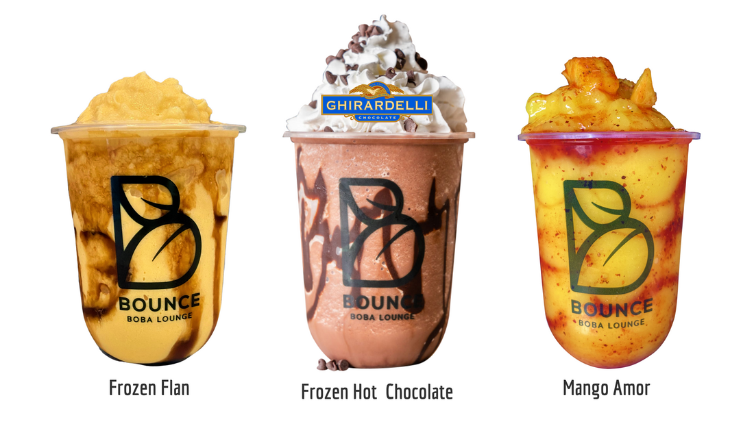 Frozen Flan, Frozen Hot Chocolate and Mango Amor